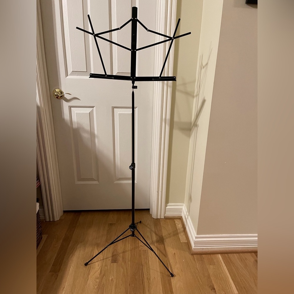 Black portable music stand